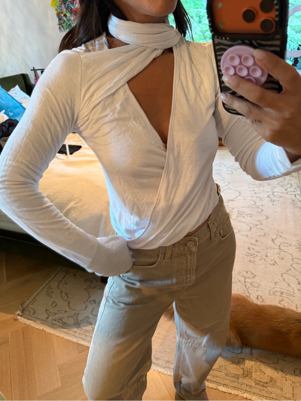 Eve Top in White With Jean